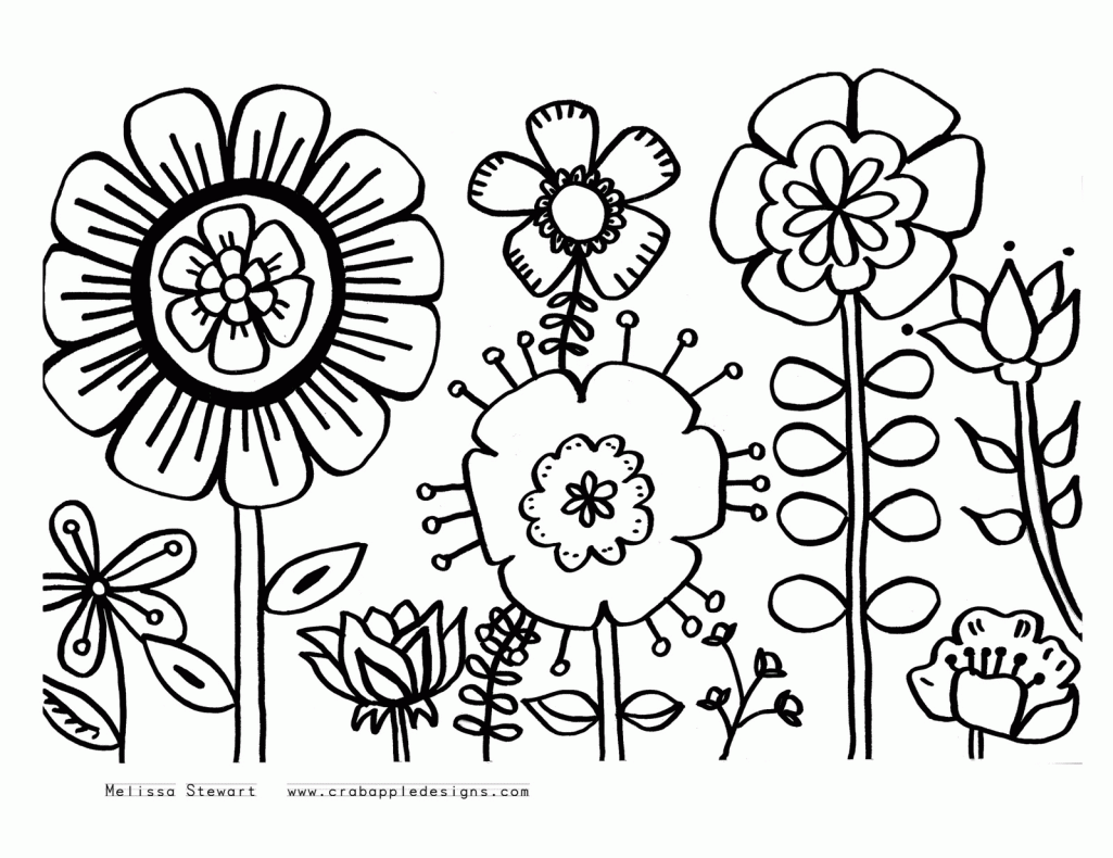 Free Coloring Pages Of Adult Flowers Coloring Pages Of Flowers And ...