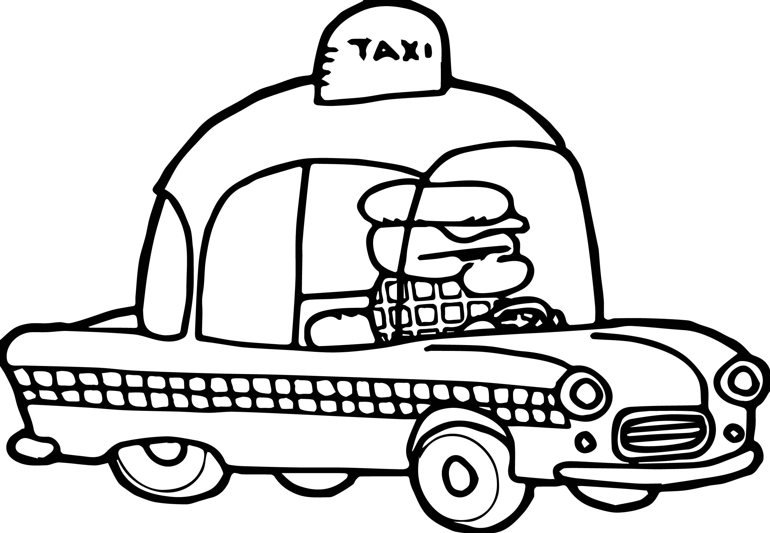 Taxi Coloring Page at GetDrawings | Free download
