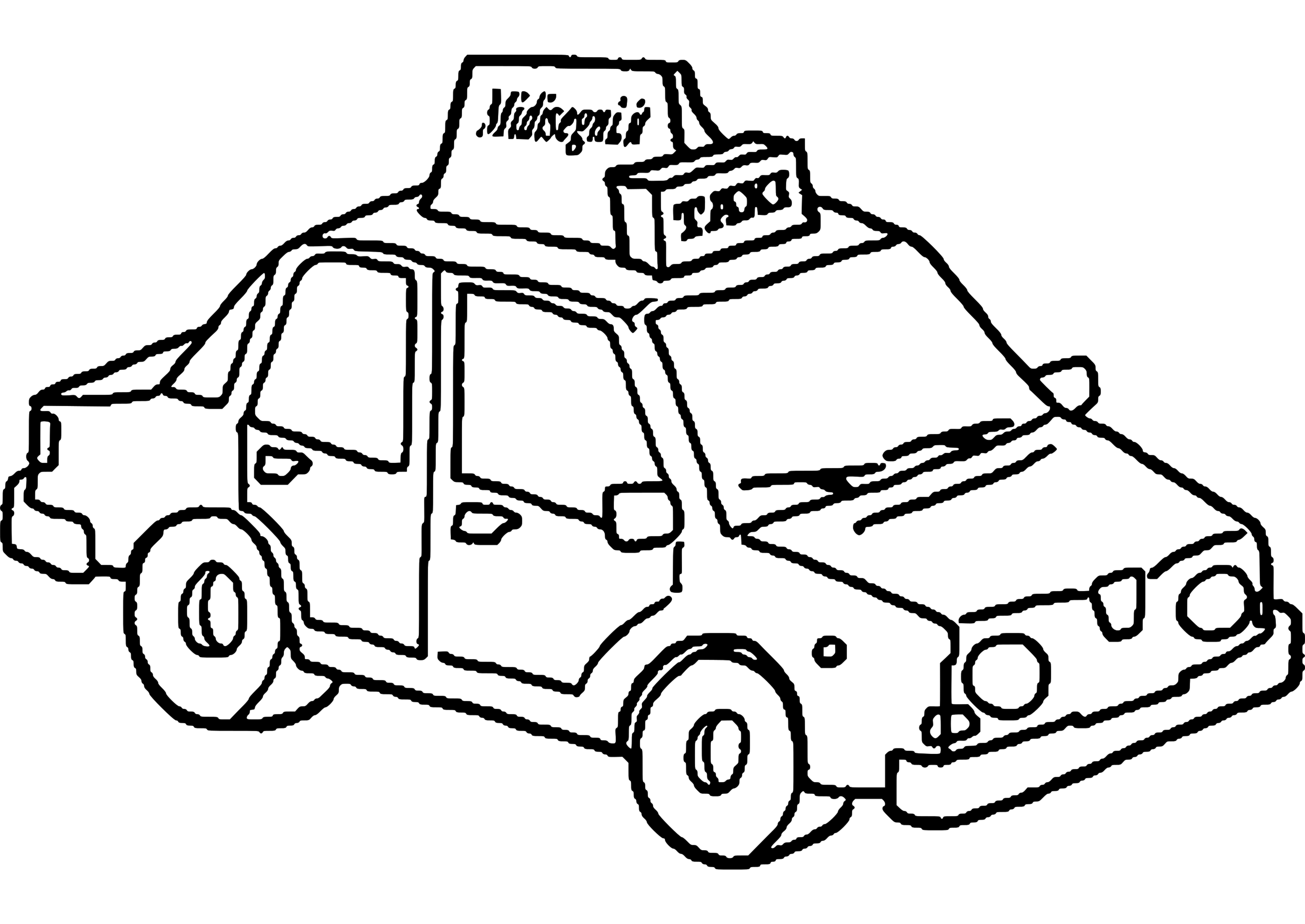 Taxi #21 (Transportation) – Printable coloring pages