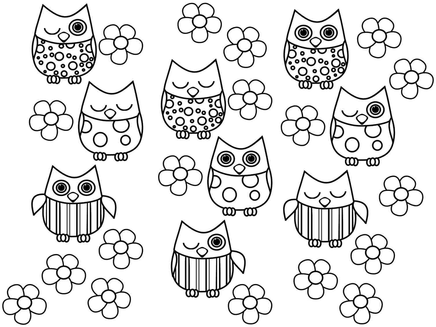 Owl Printable - Coloring Pages for Kids and for Adults