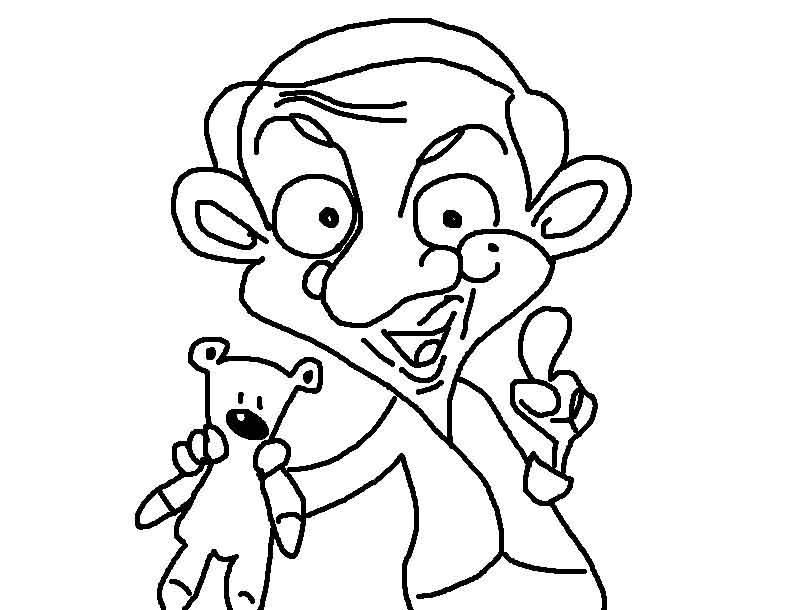 Cartoon Coloring Pages Mr Bean And His Doll | Cartoon Coloring ...
