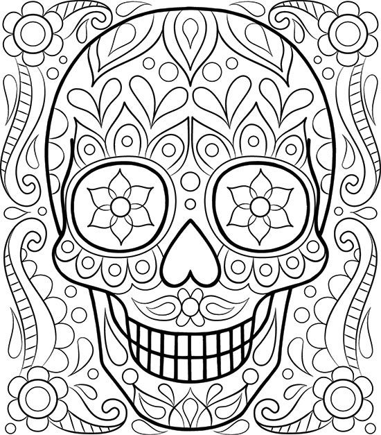 Dia De Los Muertos - Coloring Pages for Kids and for Adults