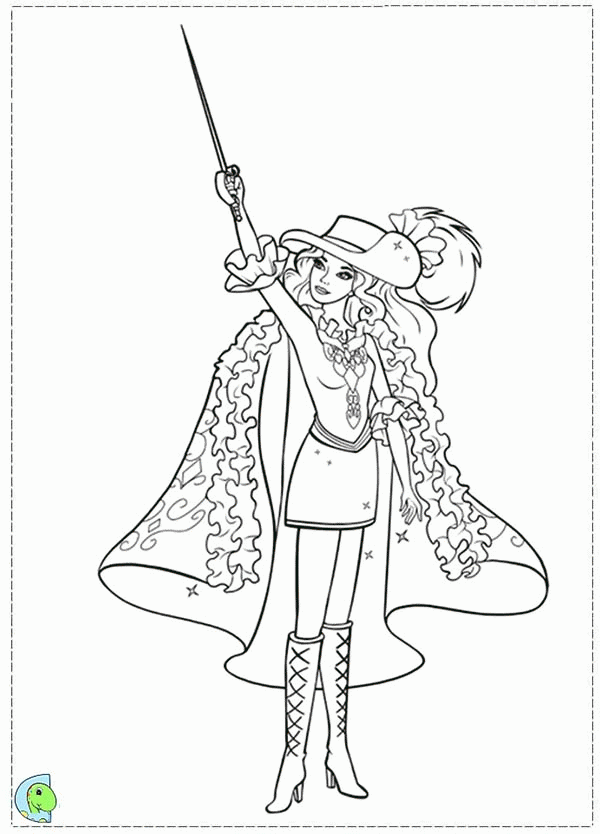 Barbie and Three Musketeers Coloring Pages for Kids: Barbie and ...