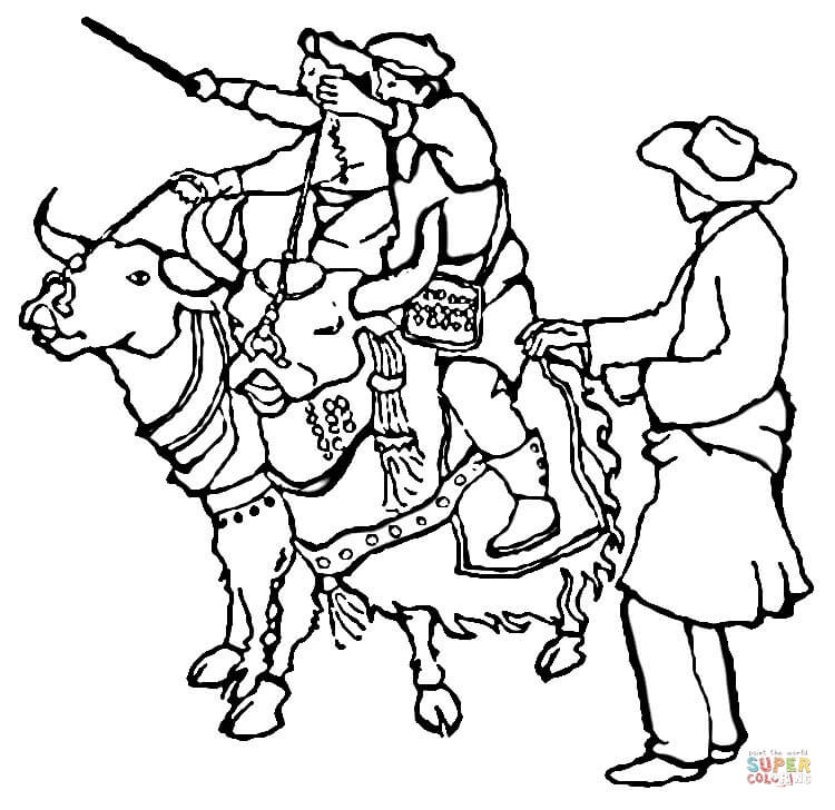 Yak in Tibet coloring page | Free Printable Coloring Pages