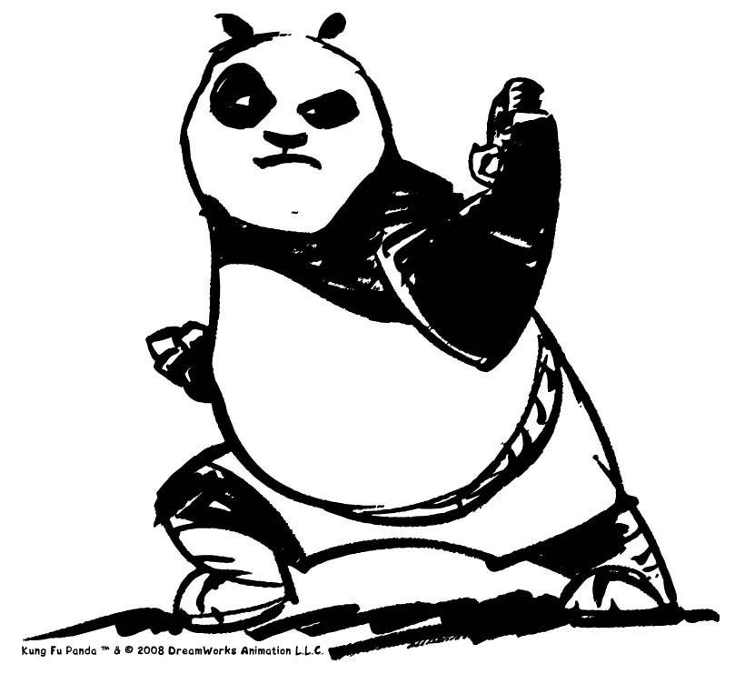 KUNG FU PANDA coloring pages - Po training to fight