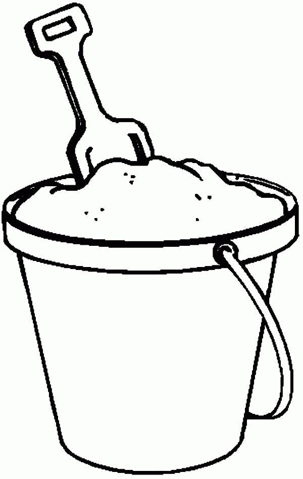 Fill Beach Bucket with Sand Coloring Pages | Best Place to Color
