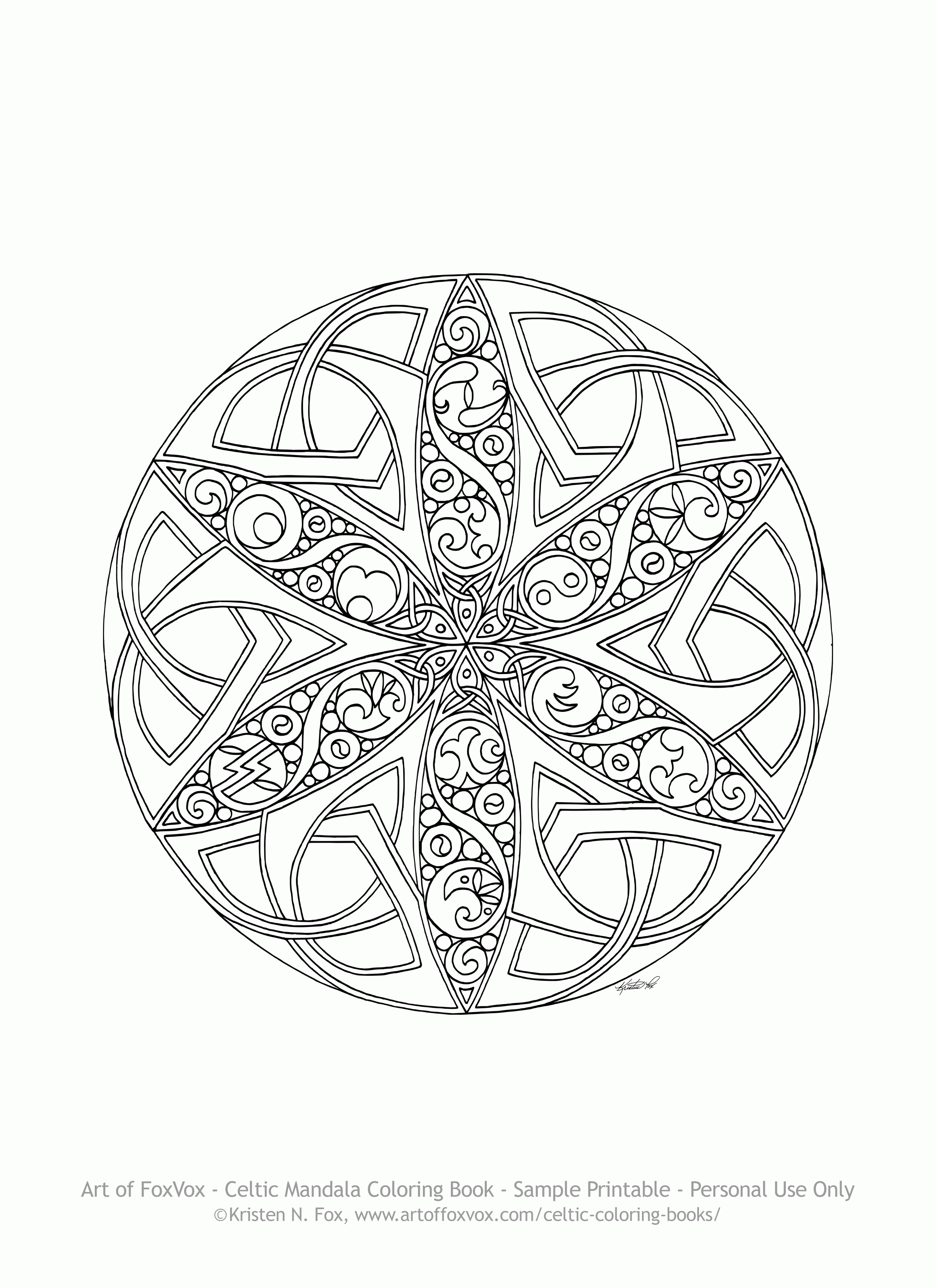 Free Celtic Mandala Coloring Page to Print – Art of FoxVox ...