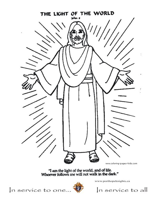 Jesus is the light of the world coloring page