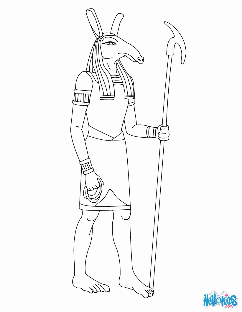 GODS AND GODDESSES of Ancient Egypt coloring pages - ANUBIS god of ...