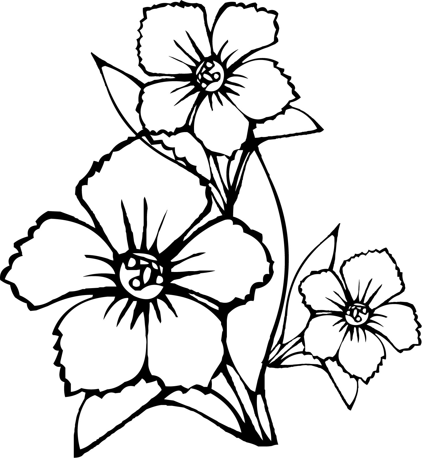 flower coloring pages, free coloring print pages, geometric ...