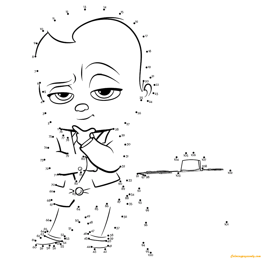 The Boss Baby Connect The Dots Coloring Page - Free Coloring Pages ...