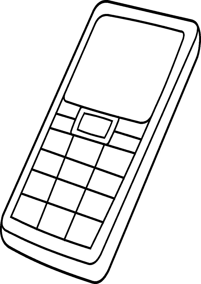 Cell Phone Line Art | Best Coloring Page Site