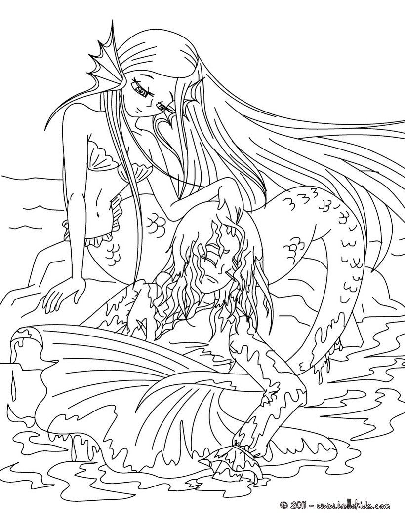ANDERSEN fairy tales coloring pages - The Little Mermaid tale
