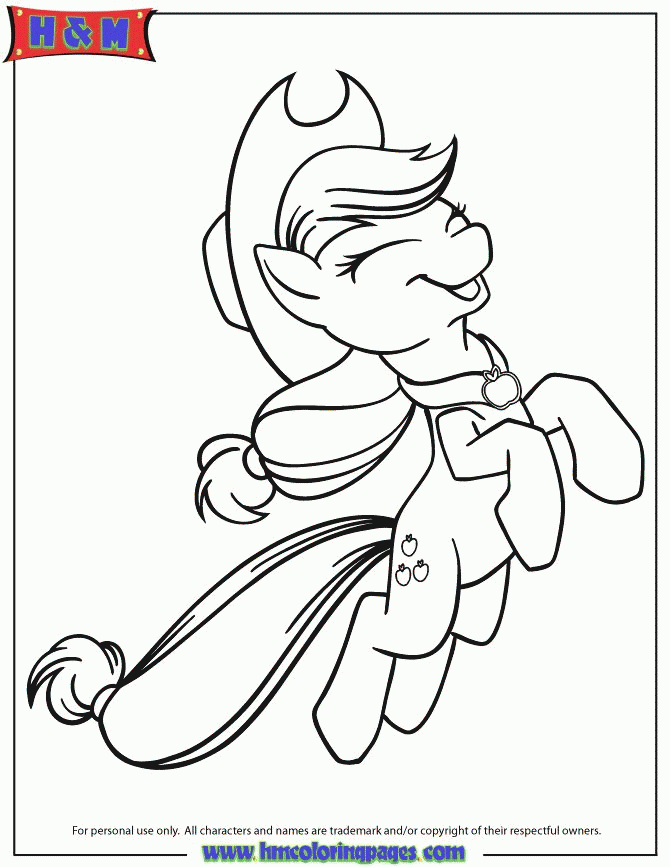 My Little Pony Applejack Coloring Page | Free Printable Coloring ...