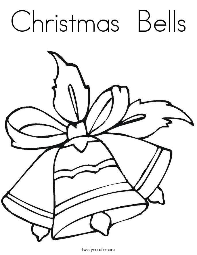 Christmas Bells Coloring Page - Twisty Noodle