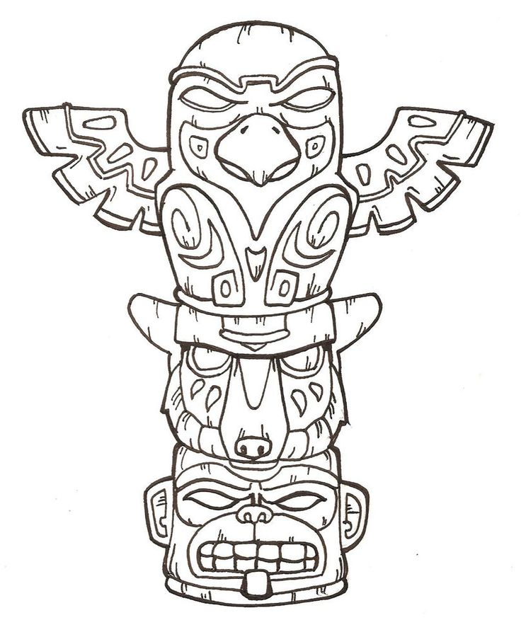 Totem Pole Coloring Page