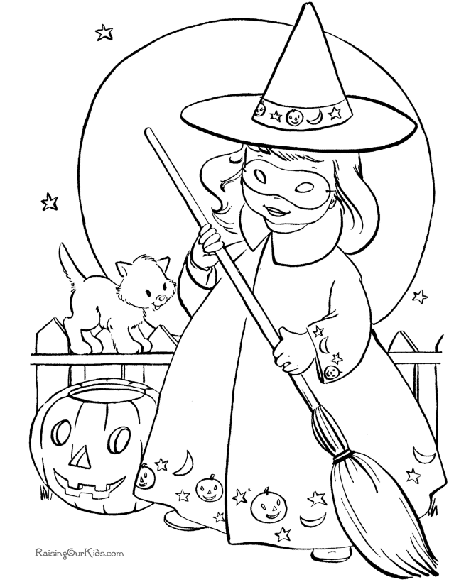 Free kid coloring pages for Halloween - 009