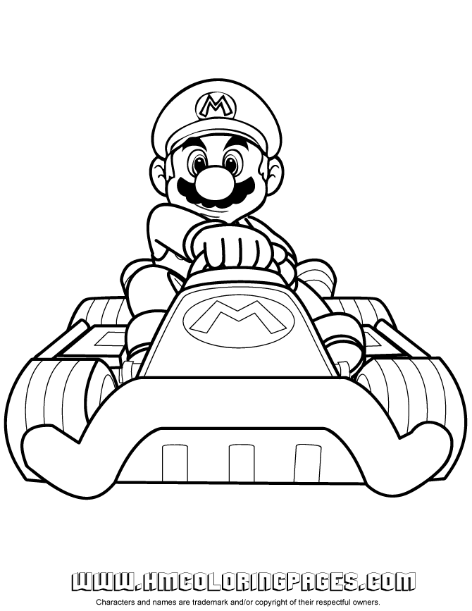 Free Printable Mario Kart Coloring Pages | H & M Coloring Pages