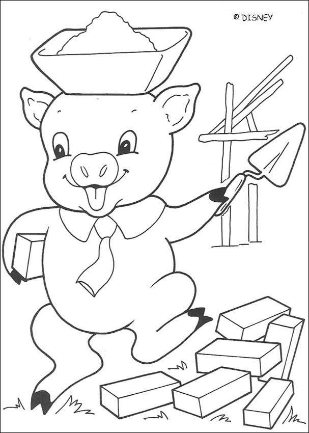 Three little Pigs coloring pages - Practical