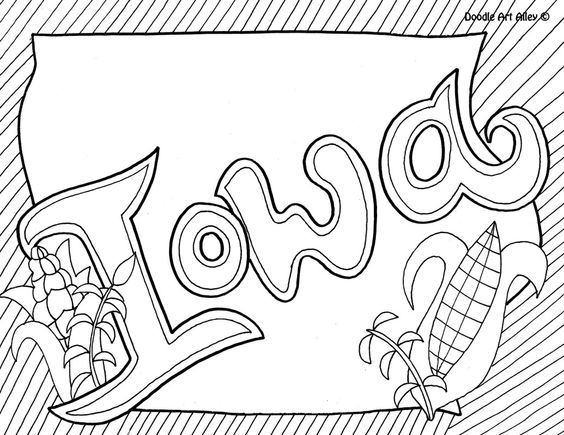 Iowa Coloring Page by Doodle Art Alley | USA Coloring Pages ...