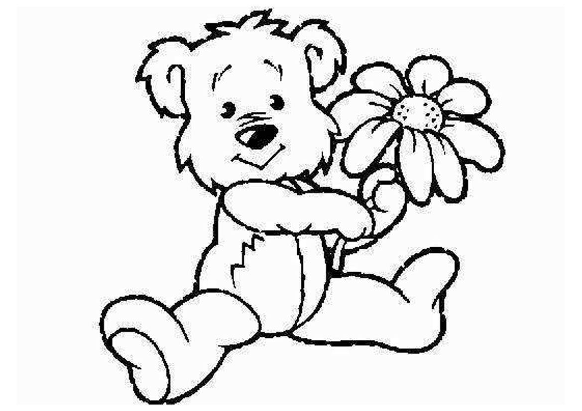 Cartoon Animals Coloring Pages Of Flowers - Coloring Pages For All ...