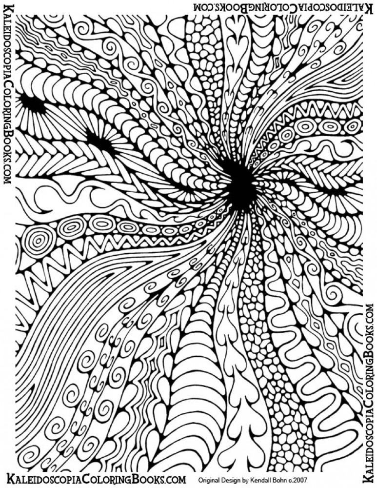 Abstract Printable Difficult Coloring Page