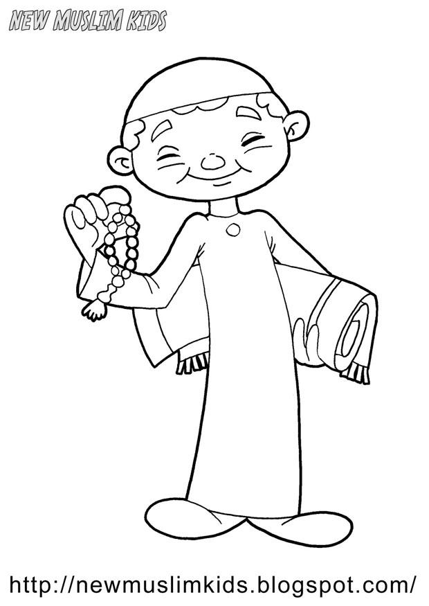 Coloring Page muslim boy - free printable coloring pages