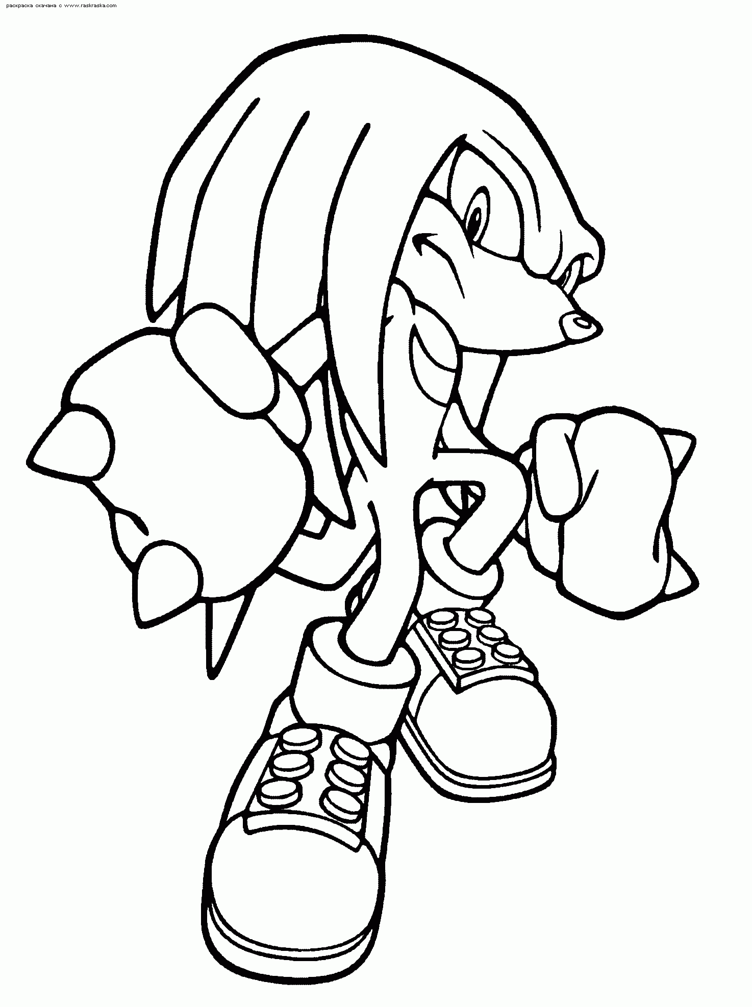 Preschoolers Sonic Coloring Pages To Print Knuckles The Echidna ...