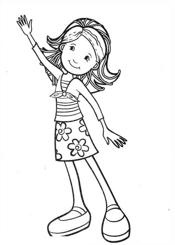 Groovy Girls Waving Hand Coloring Pages : Batch Coloring