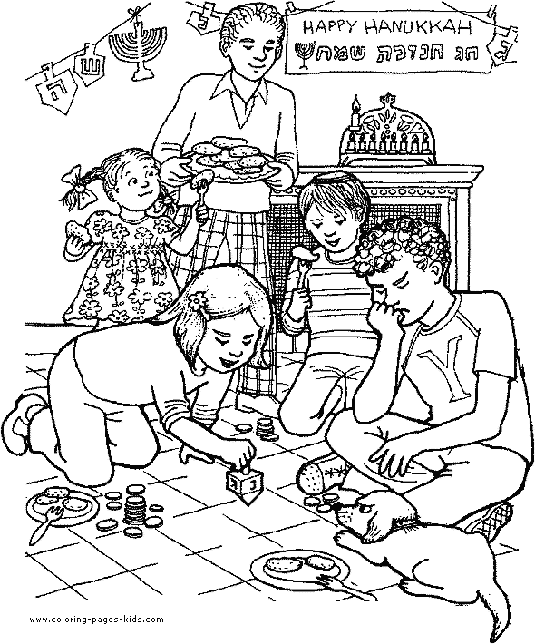 Happy Hannukkah color page - Jewish color page - Coloring pages ...