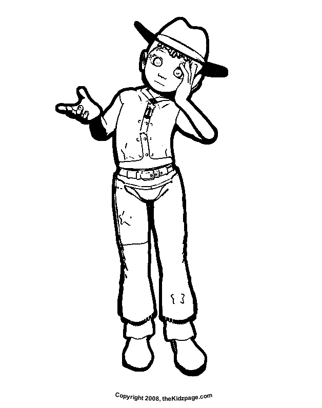 Worried Cowgirl - Free Coloring Pages for Kids - Printable ...
