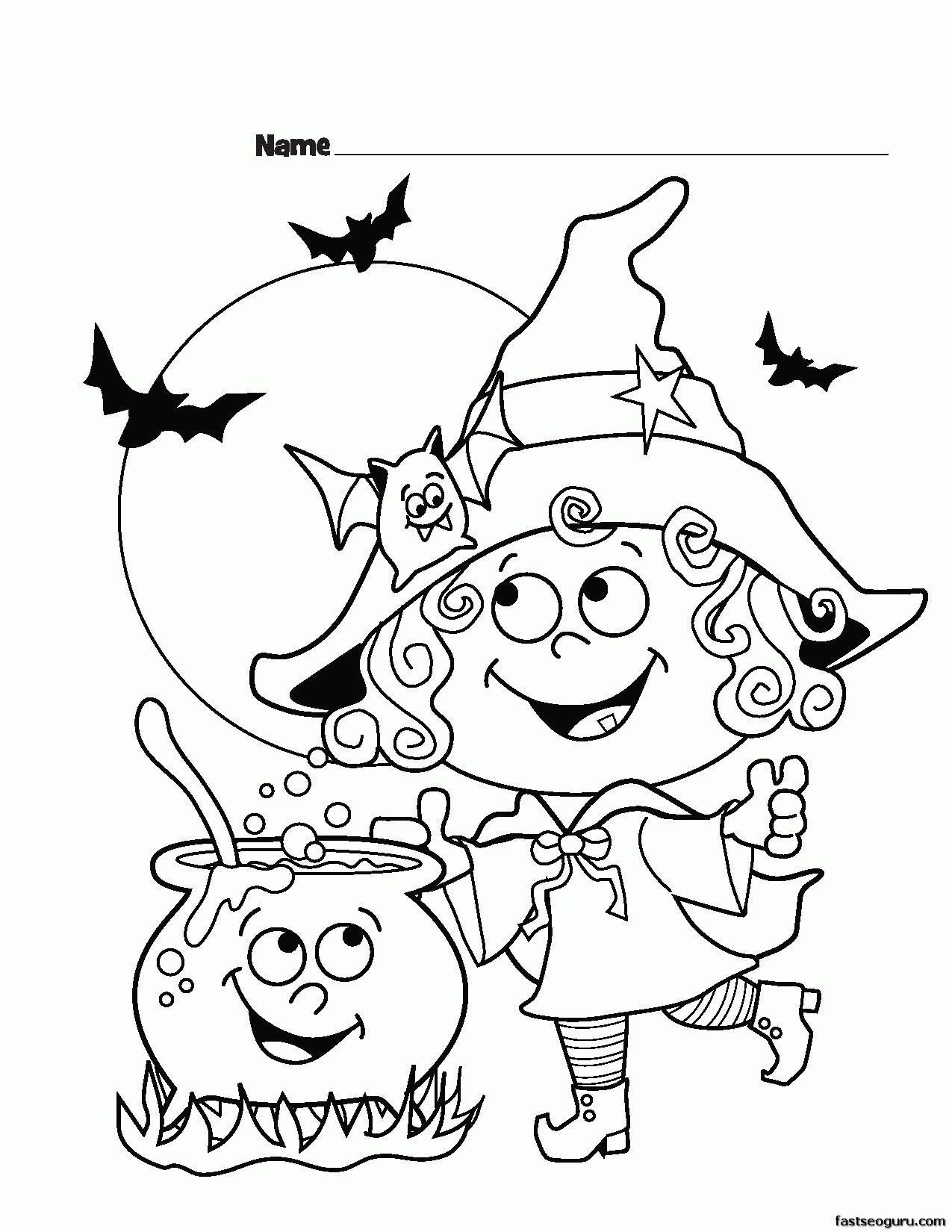 Color Halloween Coloring Pages - Coloring Pages For All Ages