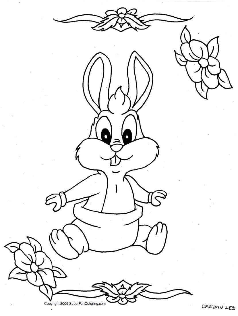Cartoon Baby Animals Coloring Pages