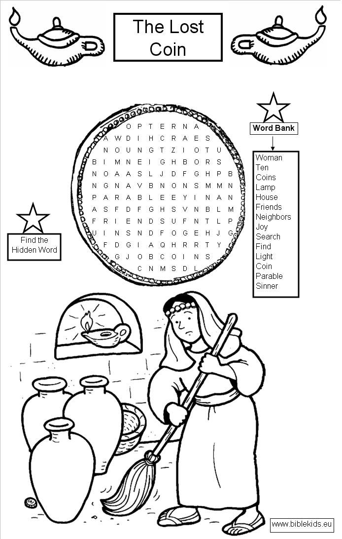 Lost Coin Coloring Page - Coloring Pages for Kids and for Adults