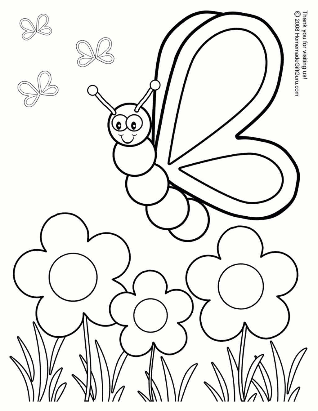 Butterfly Garden Coloring Pages Free Printable Butterfly Coloring ...