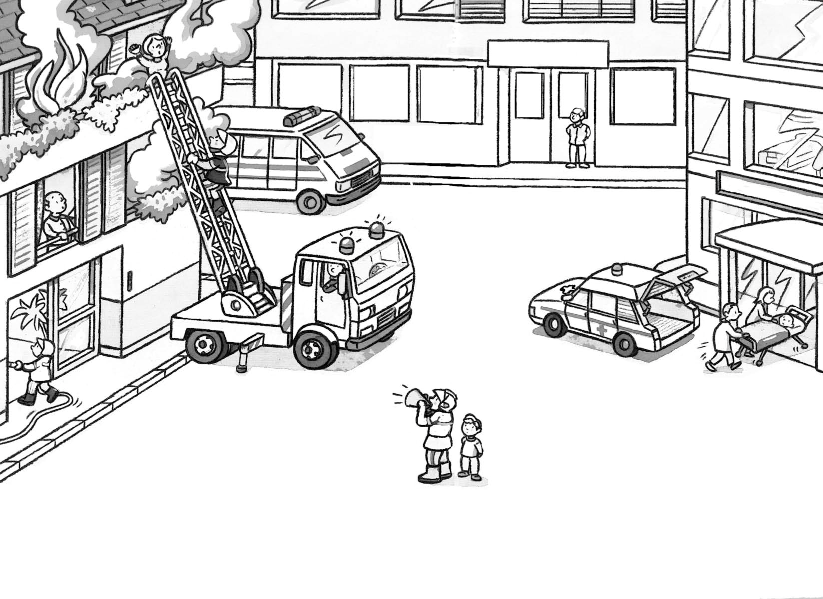 Ambulance Fire Truck Coloring Page - Coloring Pages For All Ages