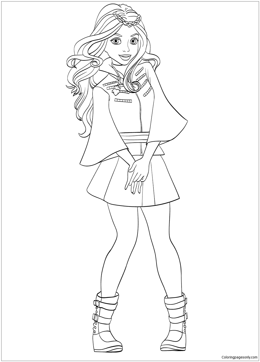 Evie from Descendants Coloring Page - Free Coloring Pages Online