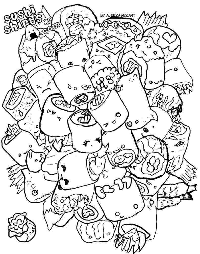 kawaii sushi coloring pages anime cat coloring pages printable ...
