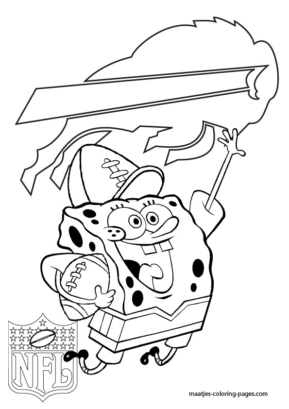 San Diego Chargers - Spongebob - Coloring Pages