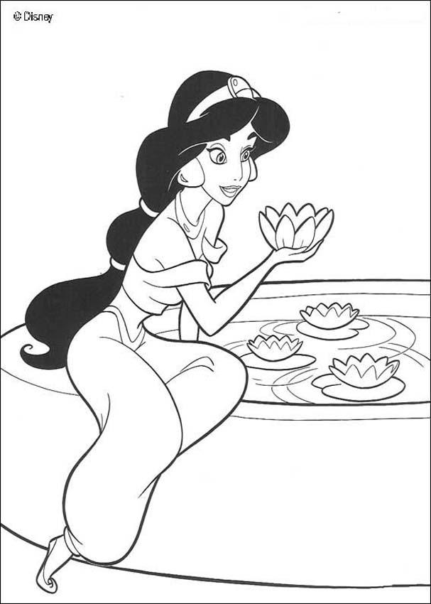 Aladdin coloring pages - Aladdin and the Genie