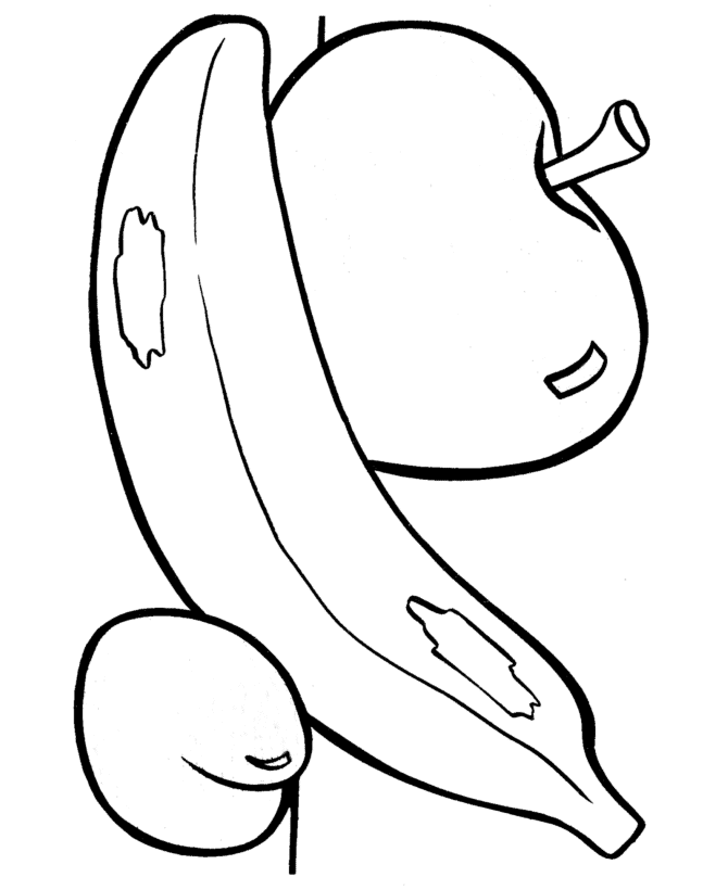 Easy Shapes Coloring Pages | Free Printable Apple / Bannana ...