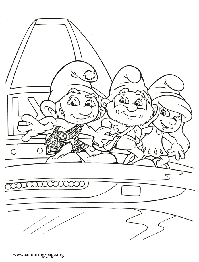 The Smurfs - Smurfs in a new adventure coloring page
