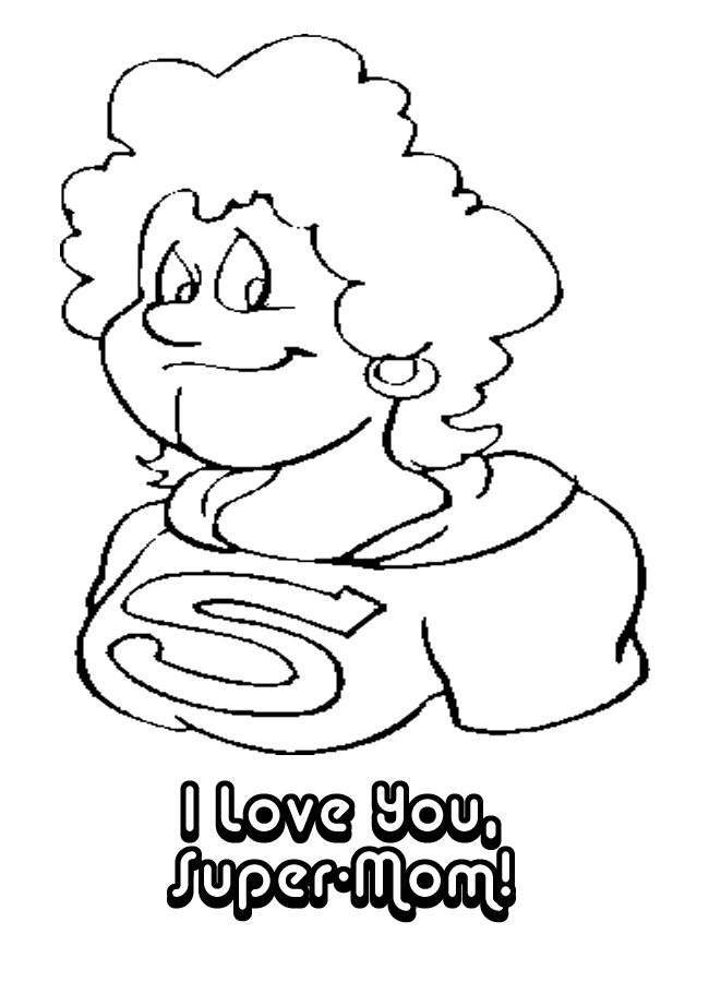 super mom Colouring Pages