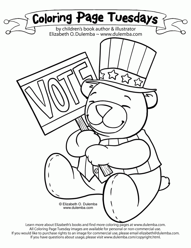 dulemba: Coloring Page Tuesday! - Get out the VOTE!