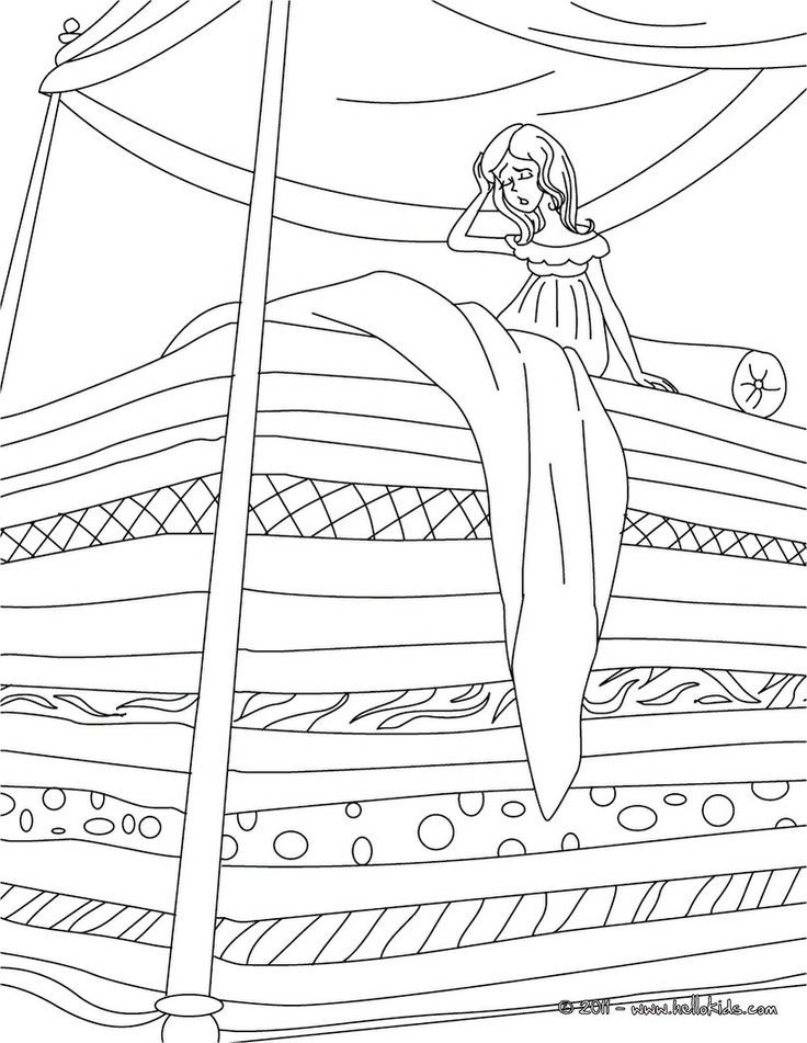 The Princess and the Pea coloring page | Coloring