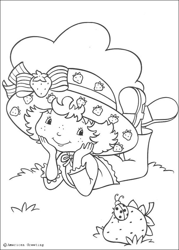 STRAWBERRY SHORTCAKE coloring pages - Strawberry Shortcake and ladybug