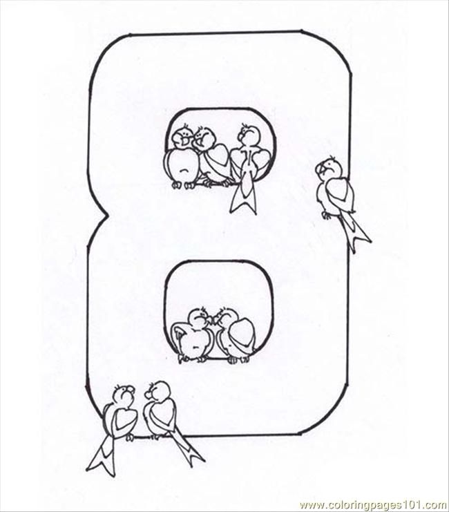 Coloring Pages Number Eight 8 Coloring Page (Education > Numbers