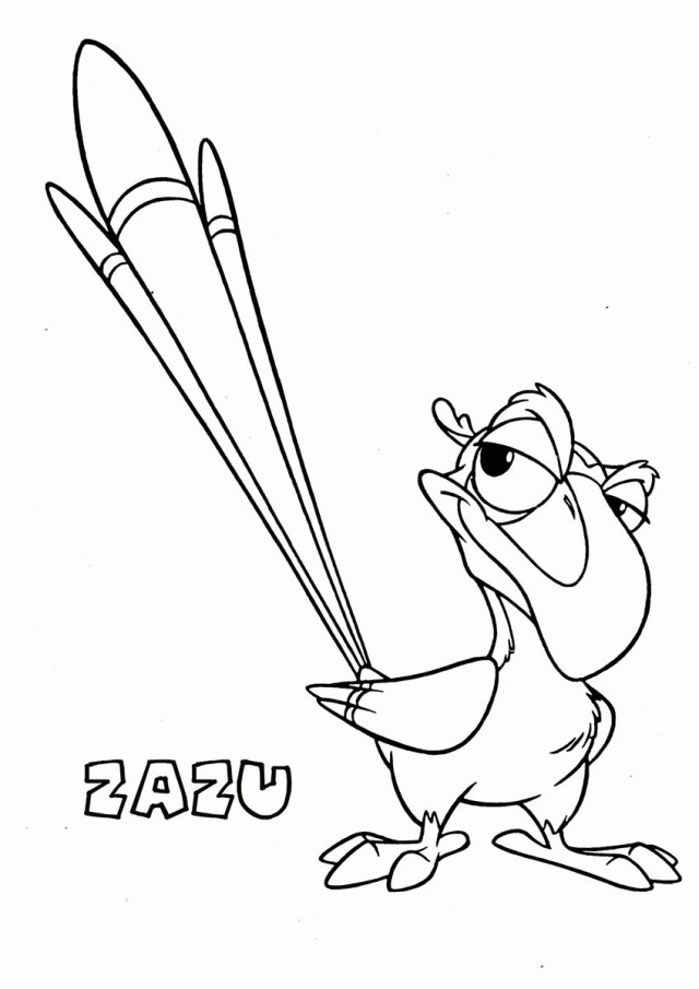 Zazu 2 The Lion King Coloring Page The Lion King Coloring Pages