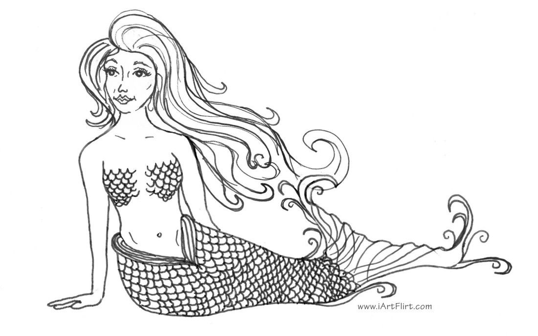 Mermaid Coloring Pages Free Download Wallpapers HD, Wallpaper