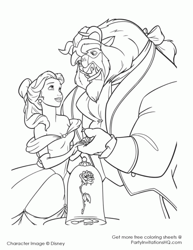 Easier Beauty And The Beast Coloring Pages | Laptopezine.
